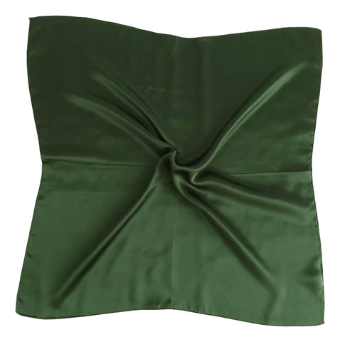 27 inch (70 cm) Square Silk Charmeuse Scarf Solid Green Color ZFD406