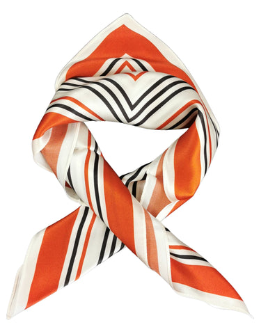 Silk Neckerchief Small Square Silk Scarf Red Stripes XFJ262