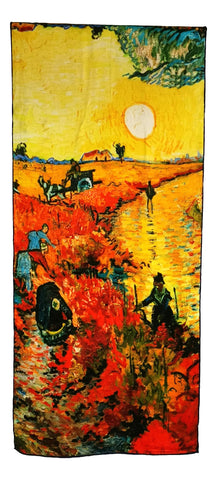 Long Charmeuse Silk Scarf Classic Painting LZD131