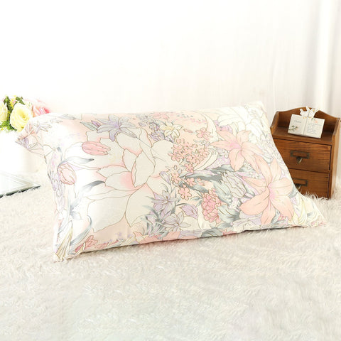 Yangtze Store 100% Silk Pillowcase Pink with Lily Print PC35