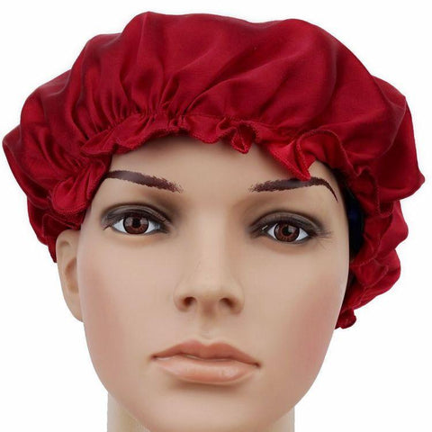 Yangtze Store 19 Momme Solid Red Silk Sleep Cap