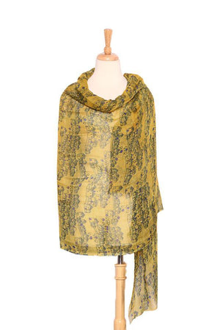 Yangtze Store Extra Wide Flax and Rayon Pashmina Wrap Shawl Scarf Yellow PSH502