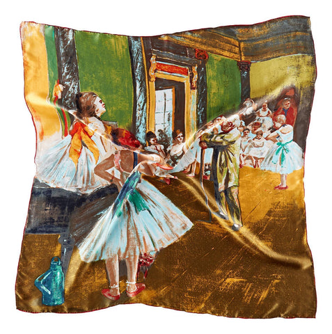 Large Square Silk Scarf Classic Painting Ballet Class SZD202
