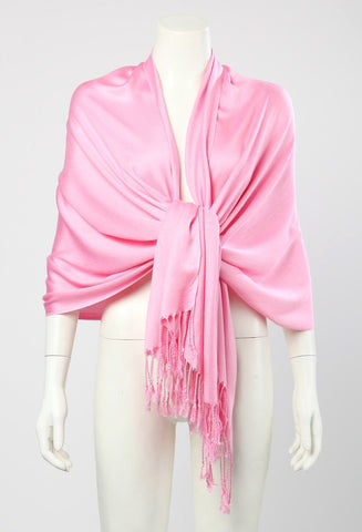 Yangtze Store Pashmina Wrap Shawl Scarf Plain Pink Color PSH005