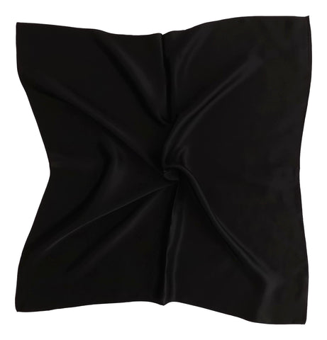 27 inch (70 cm) Square Silk Charmeuse Scarf Solid Black Color ZFD402