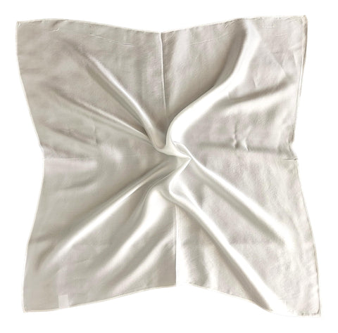 27 inch (70 cm) Square Silk Charmeuse Scarf Solid White Color ZFD401