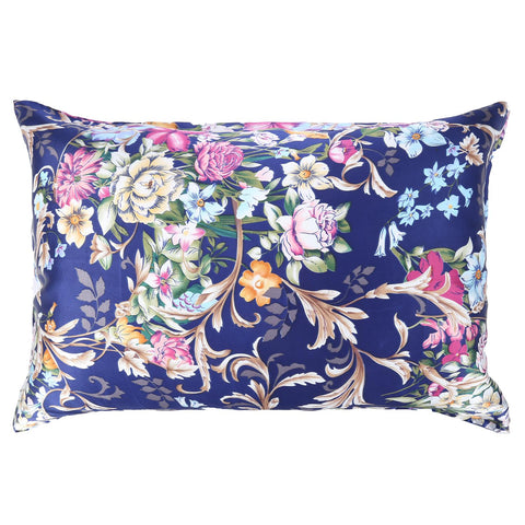 100% Silk Pillowcase Navy Color Floral Print PC25