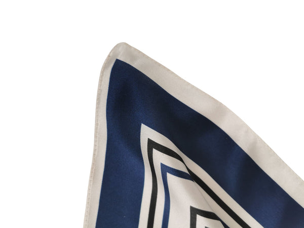 Silk Neckerchief Small Square Silk Scarf Navy Stripes XFJ261