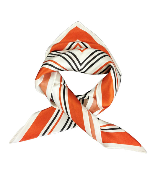 Silk Neckerchief Small Square Silk Scarf Red Stripes XFJ262