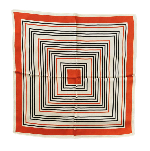Silk Neckerchief Small Square Silk Scarf Red Stripes XFJ262