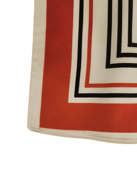 Silk Neckerchief Small Square Silk Scarf Red Stripes XFJ262