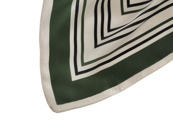 Silk Neckerchief Small Square Silk Scarf Green Stripes XFJ263