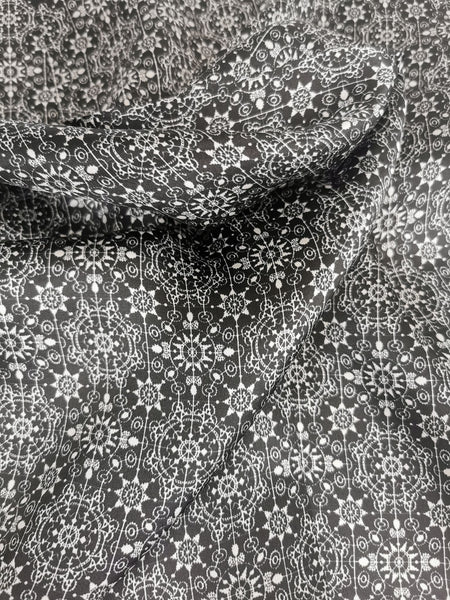 Silk Neckerchief Small Square Silk Scarf Black and White XFJ265