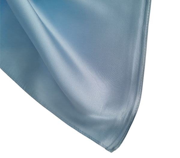 Small Square Silk Satin Scarf Plain Light Blue Color XFJ311
