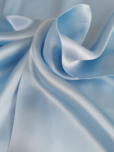 Small Square Silk Satin Scarf Plain Light Blue Color XFJ311