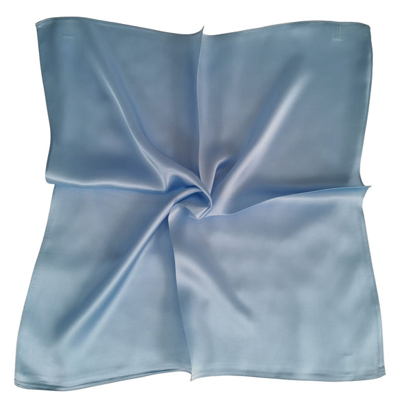 Small Square Silk Satin Scarf Plain Light Blue Color XFJ311