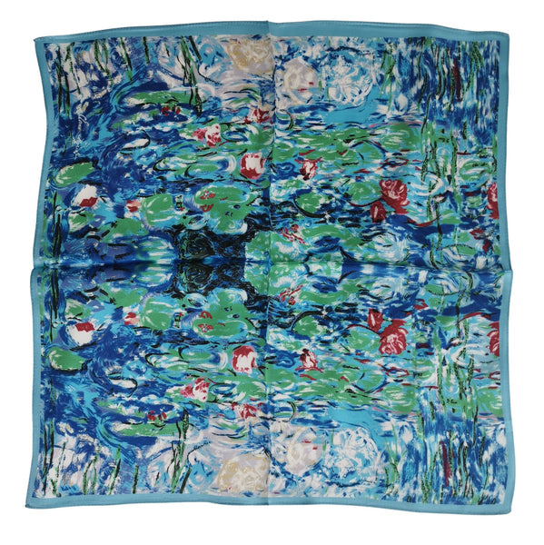 Silk Neckerchief Small Square Silk Scarf Water Lilies by Monet XFJ423