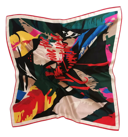 Large Square Silk Scarf Abstract Theme SZD303