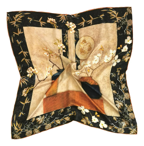 Large Square Silk Scarf Classic Art Print SZD314