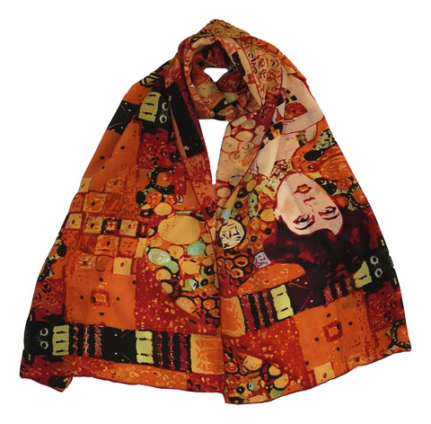 Long Charmeuse Silk Scarf Classic Painting By Klimt LZD123