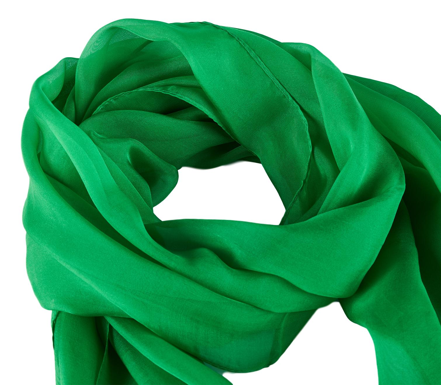 Long Silk Chiffon Scarf Solid Green Color SQL206 – Yangtze Store