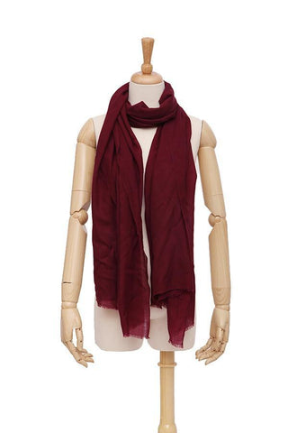 Yangtze Store 100% Wool Scarf Solid Plain Color Burgundy WO2102