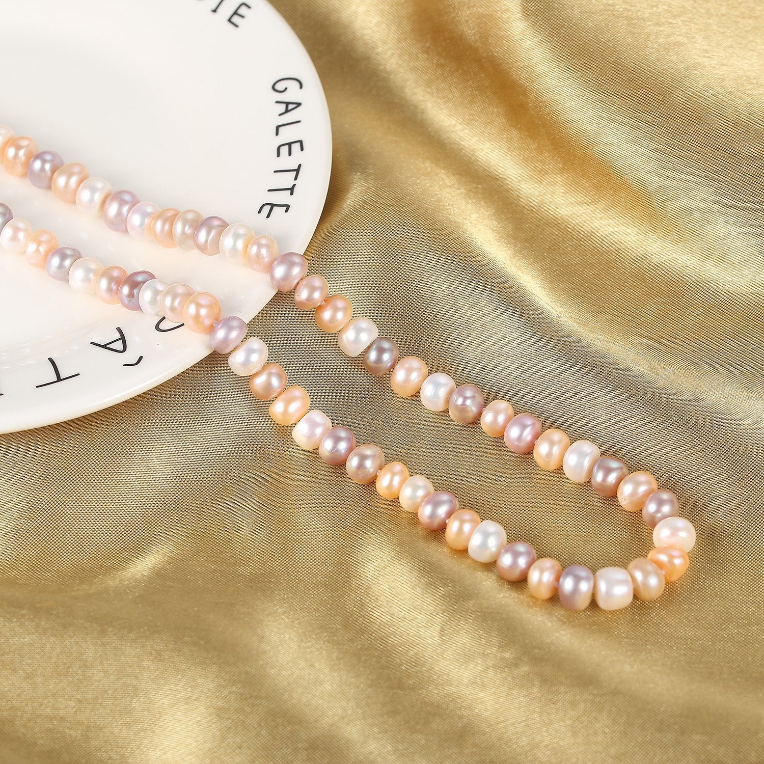 48 Freshwater Pearl Endless Necklace Mixed Color PN214