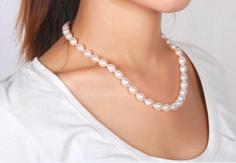 Yangtze Store 7-8 mm Freshwater Knotted Pearl Necklace White PEARL115