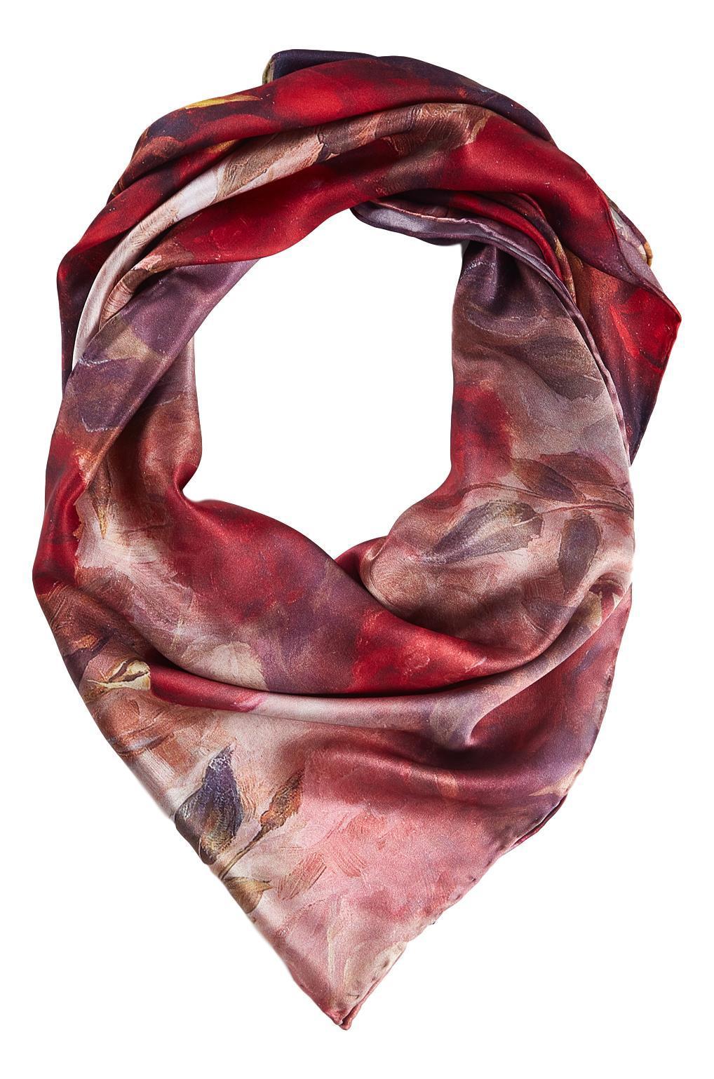 Open Heart Large Square Silk Scarf