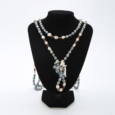 Yangtze Store Extra Long 79" Freshwater Pearl Endless Necklace Mixed Color PN220