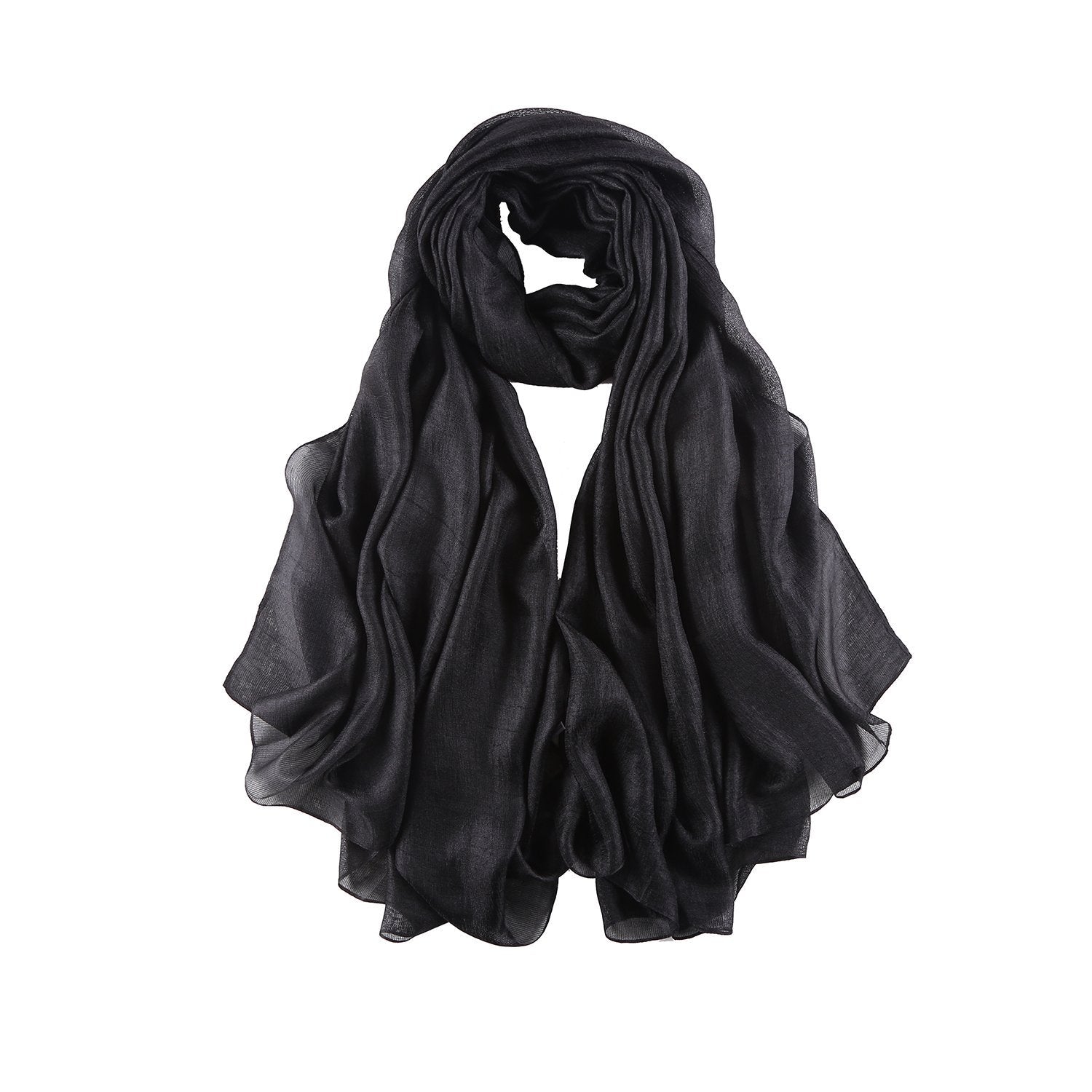 Solid black on sale silk scarf