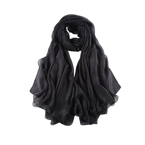 Silk and Viscose Organza Shawl Wrap Scarf Dark Red with Silver Threads –  Yangtze Store