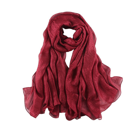 Yangtze Store Extra Wide Flax Feel Scarf Solid Burgundy Color FLX004