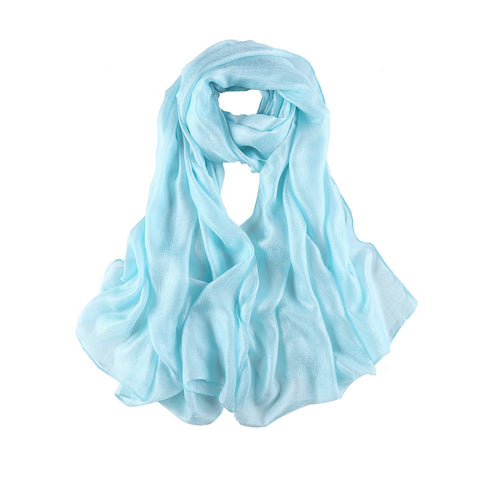 Yangtze Store Extra Wide Flax Feel Scarf Solid Turquoise Color FLX006