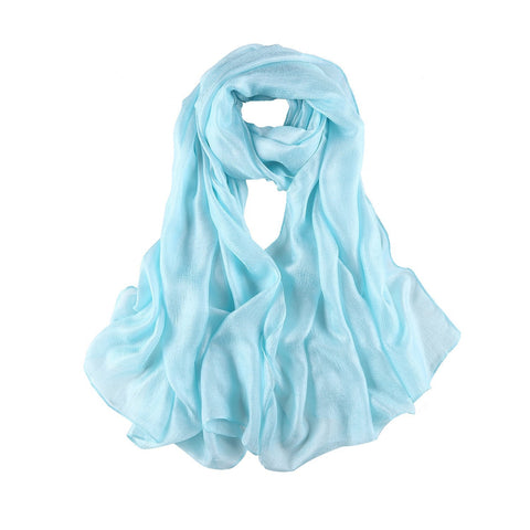 Yangtze Store Extra Wide Flax Feel Scarf Solid Turquoise Color FLX006