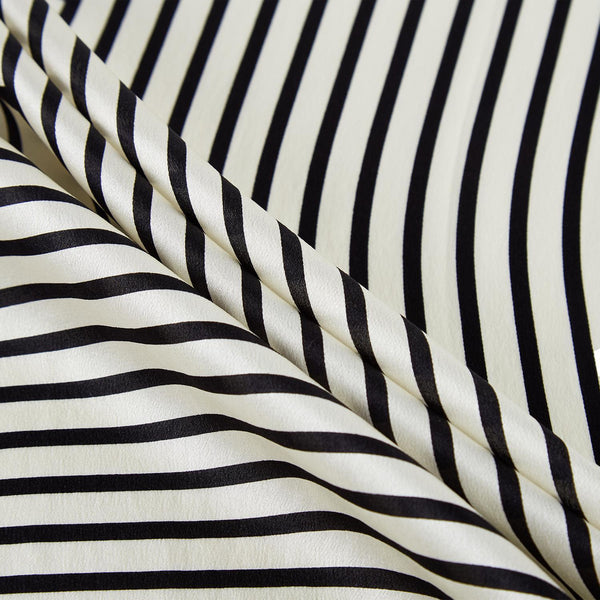White Striped Square Silk Scarf