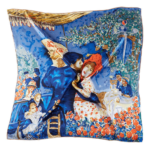 Large Square Silk Scarf Classic Painting Dance SZD206