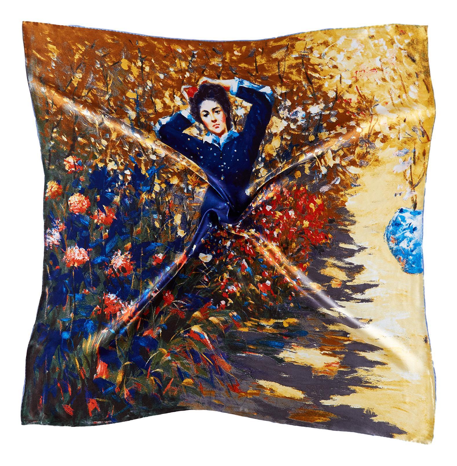 Large Square Silk Scarf Classic Painting Lady in Flowers SZD203 – Yangtze  Store