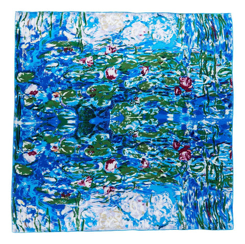 Large Square Silk Scarf Classic Painting Waterlilies by Monet SZD215