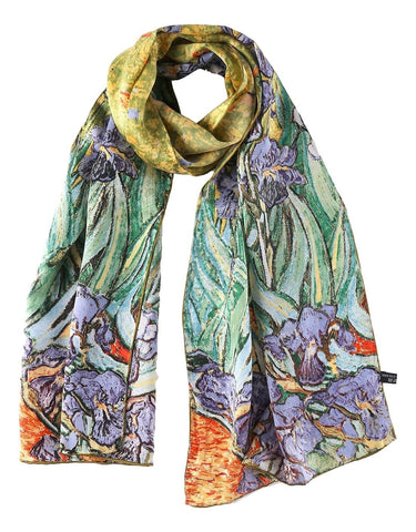 Yangtze Store Long Charmeuse Satin Silk Scarf with Classic Vangogh Painting Print LZD110