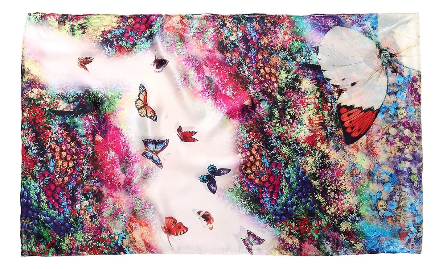 Madama Butterfly Silk Scarf Navy/Pink - Royal Opera House Shop