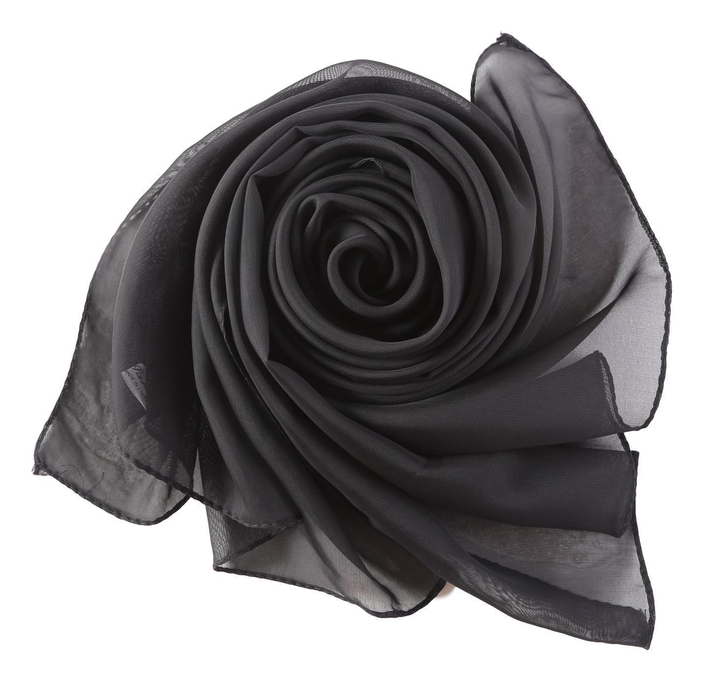 Black chiffon scarf on sale