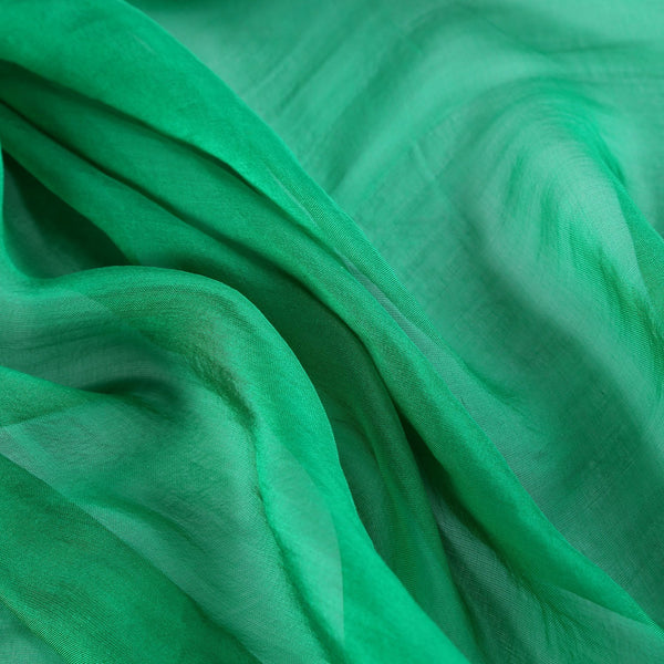 Yangtze Store Long Chiffon Silk Scarf Solid Green Color SQL006