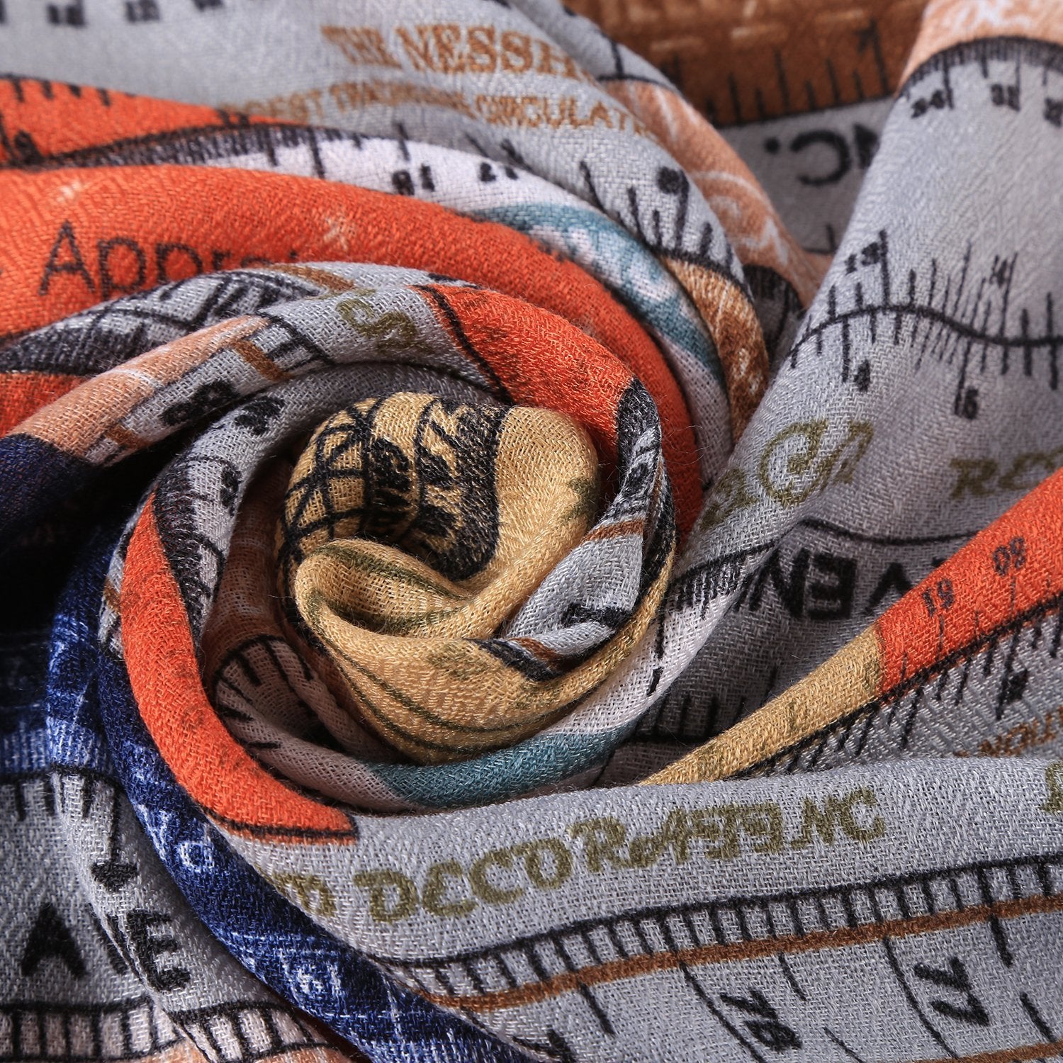 Scarf Collection Ruler Long Cotton Scarf Beige Theme Rulers Print COT901 – Yangtze Store