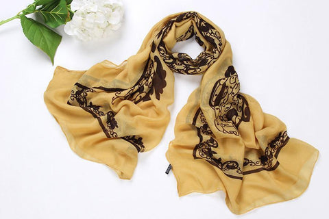 Yangtze Store Long Viscose Scarf Biege Color COT209