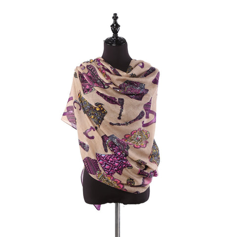 Yangtze Store Long Viscose Scarf Violet Color COT203