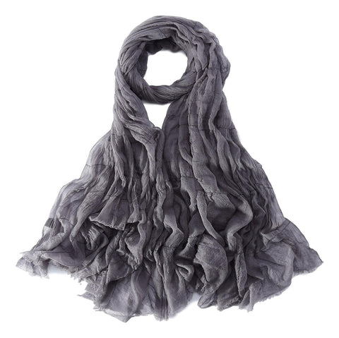 Yangtze Store Luxurious Extra Wide 100% Cashmere Scarf & Wrap Gray Color Plaid Print CSH233