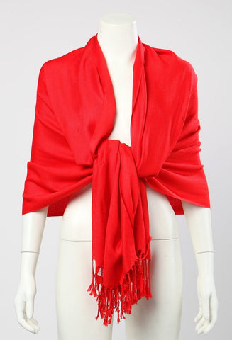 Yangtze Store Pashmina Wrap Shawl Scarf Plain Red Color PSH003