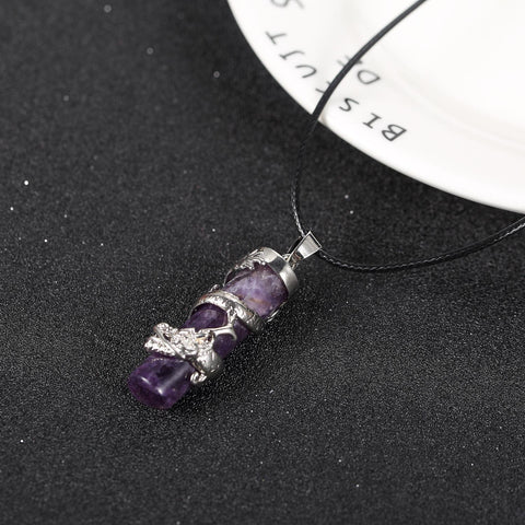 Yangtze Store Pendant Dragon on Purple Crystal Pole PPD101