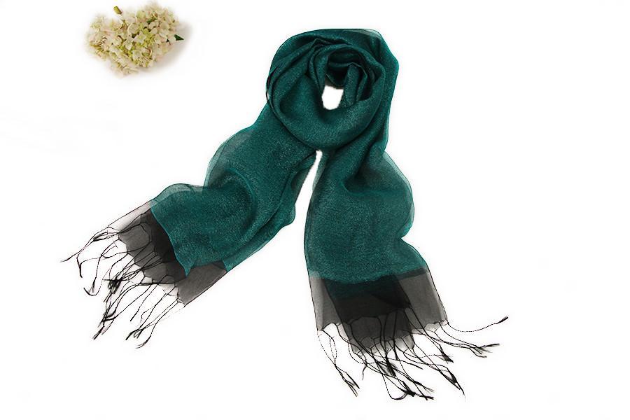 Silk Organza Women's Scarf Olive Green – currypeepal